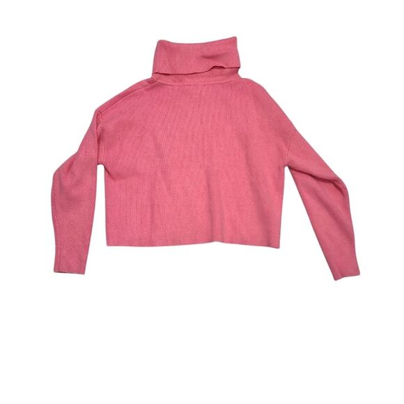 Lumiere Women's pink turtleneck boxy crop sweater size S cozy soft preppy casual - Picture 3 of 11